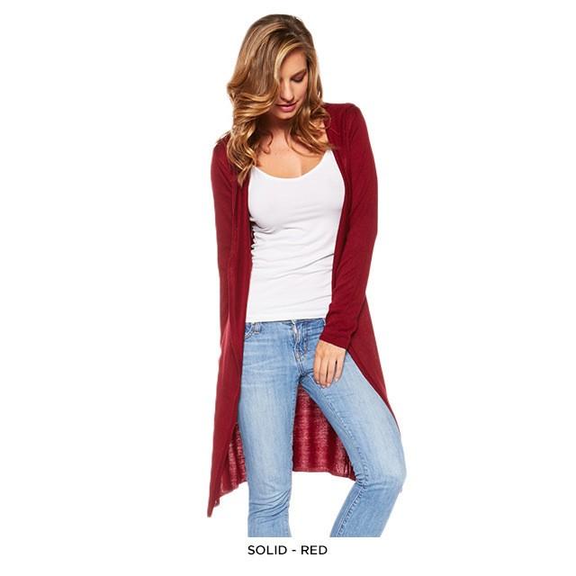 Stylish Long Hooded Cardigan - Assorted Colors Women's Apparel S Burgundy - DailySale