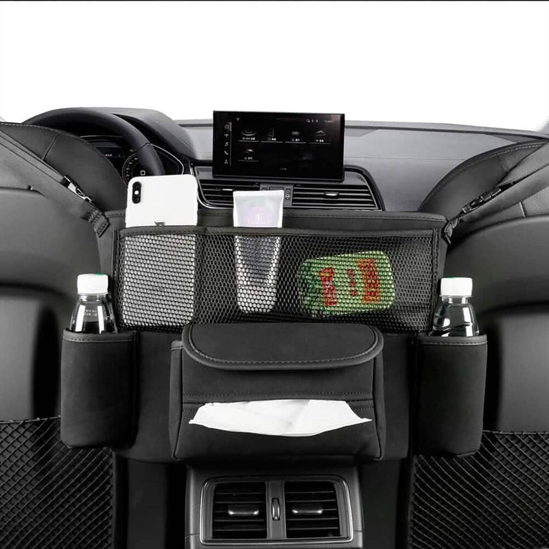 Suede Large Capacity Car Purse Holder Automotive Black - DailySale