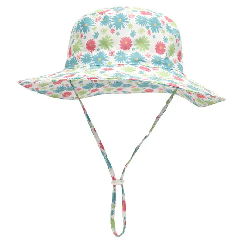 Summer Baby Anti UV Bucket Cap Sports & Outdoors Blue Flowers 6-36 Months Baby - DailySale