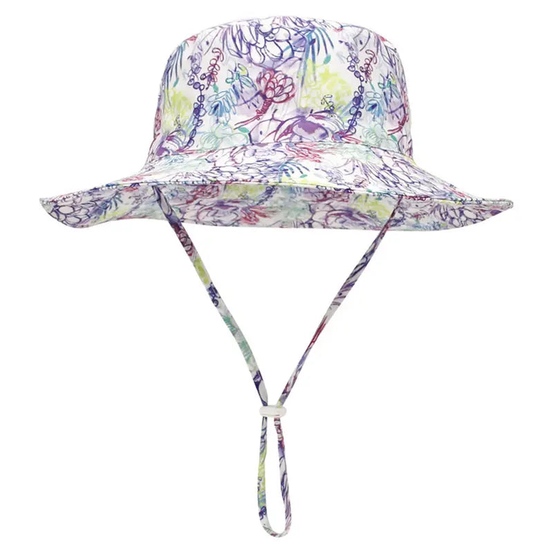 Summer Baby Anti UV Bucket Cap Sports & Outdoors Purple Flower 6-36 Months Baby - DailySale