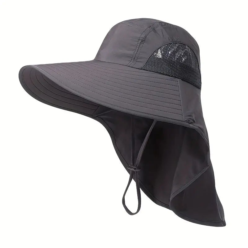 Summer Beach Neck Sunscreen Hat Sports & Outdoors Light Gray - DailySale