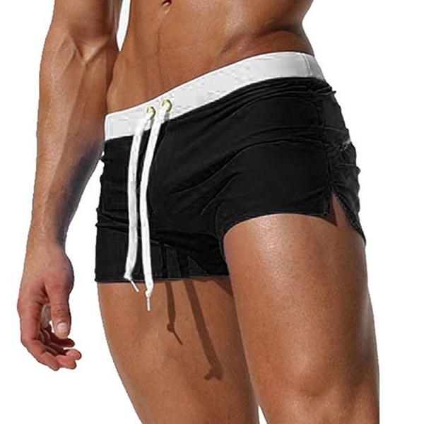 Summer Men Fashion Swimwear Swimming Trunks Men's Clothing Black S - DailySale