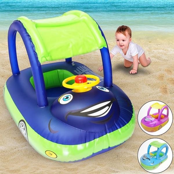 Summer Steering Wheel Sunshade Swim Ring Car Inflatable Baby Float Seat Boat Sports & Outdoors - DailySale