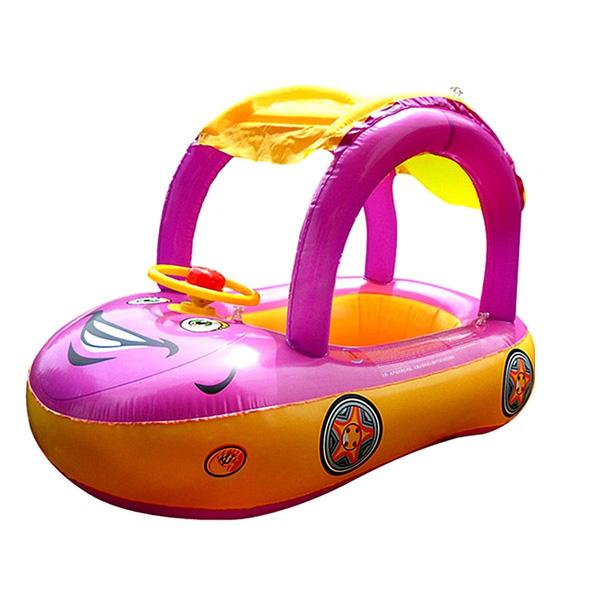 Summer Steering Wheel Sunshade Swim Ring Car Inflatable Baby Float Seat Boat Sports & Outdoors Purple - DailySale