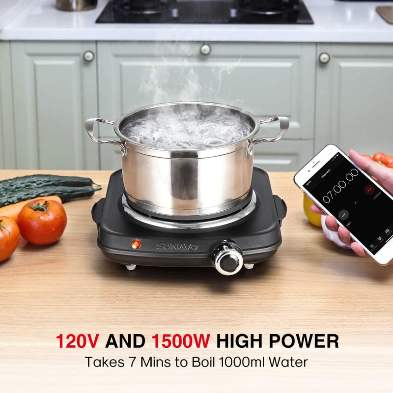 SUNAVO 6 Power Levels Stainless Steel Hot Plate Kitchen Appliances - DailySale