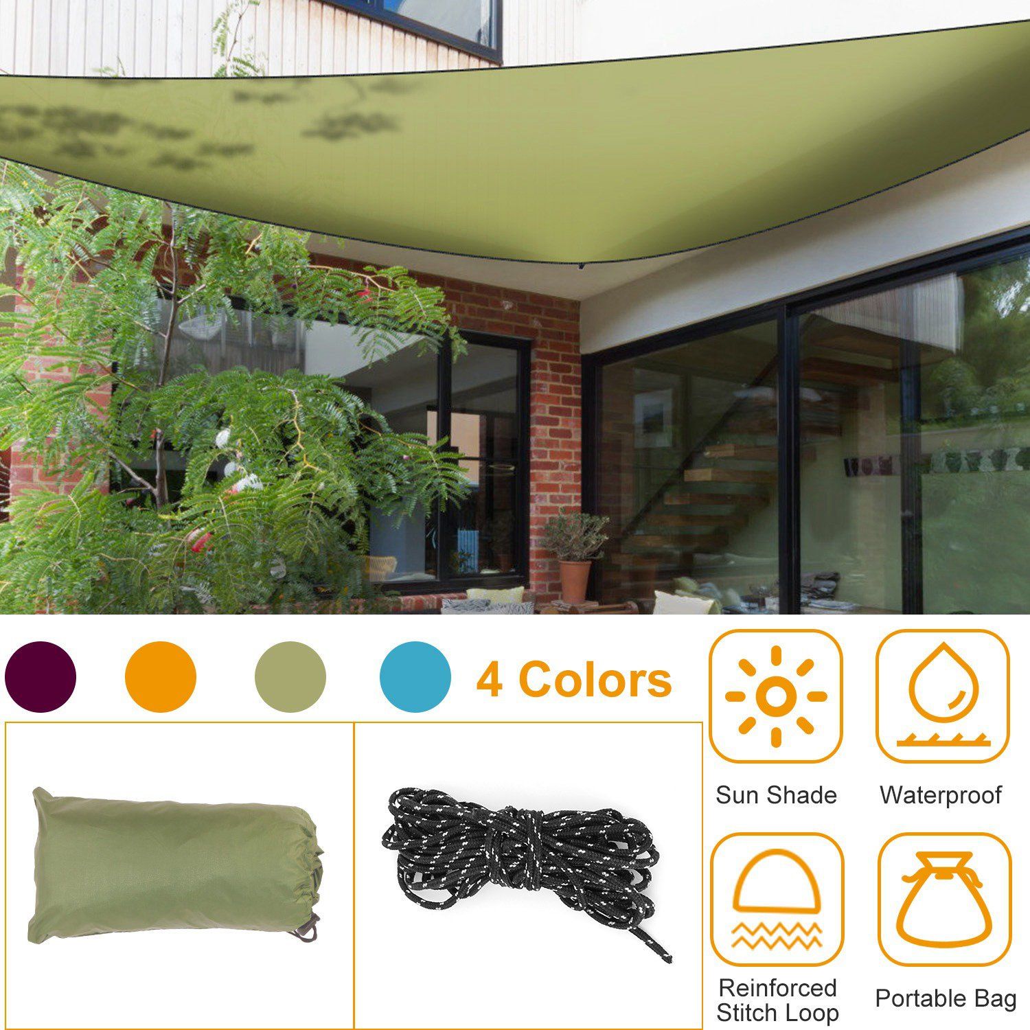 Sunshade Patio Cover Shade Canopy Sports & Outdoors - DailySale