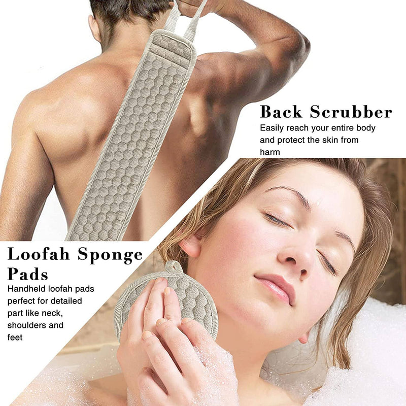 Suntee Exfoliating Back Scrubber and Exfoliating Sponge Pad Bath - DailySale