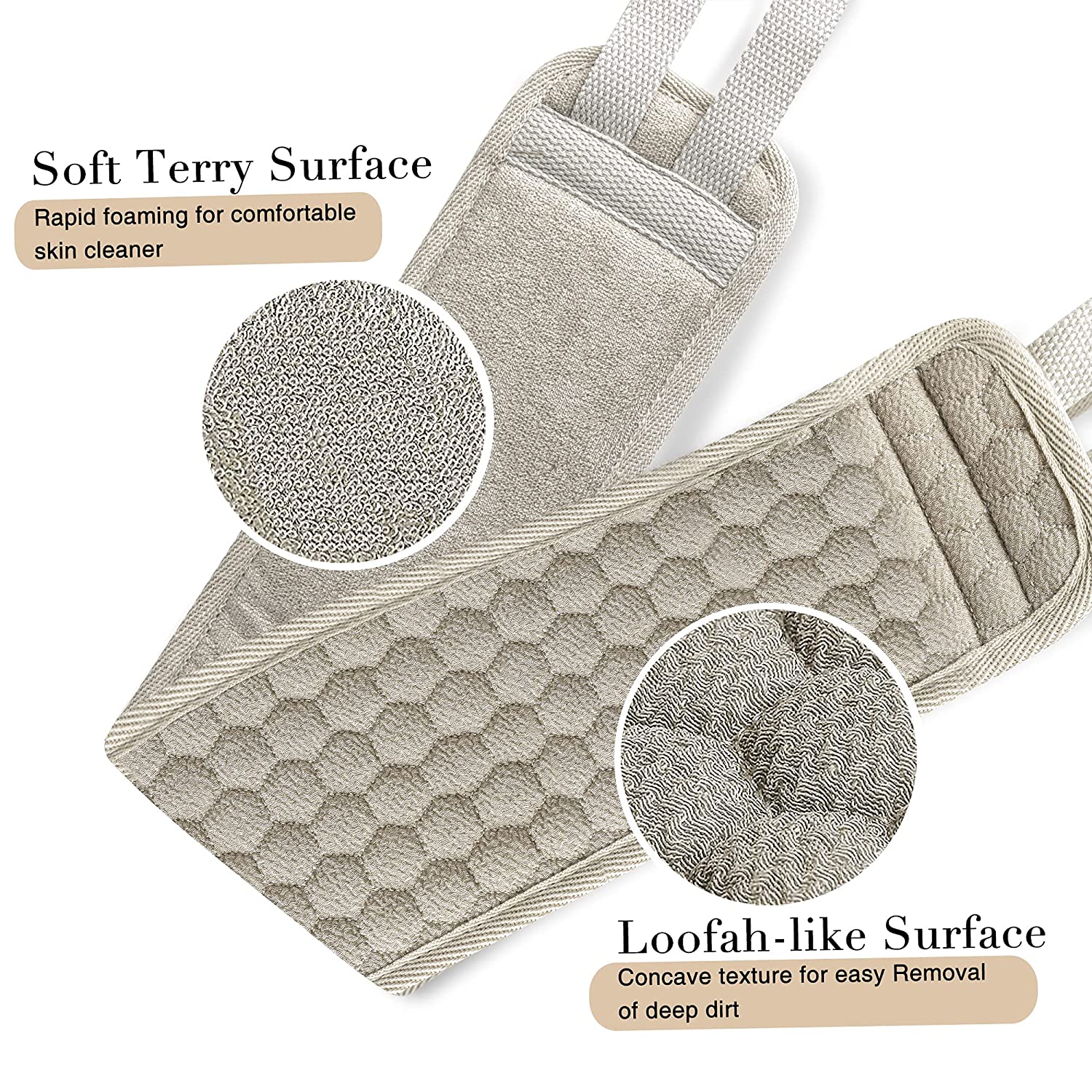 Suntee Exfoliating Back Scrubber and Exfoliating Sponge Pad Bath - DailySale