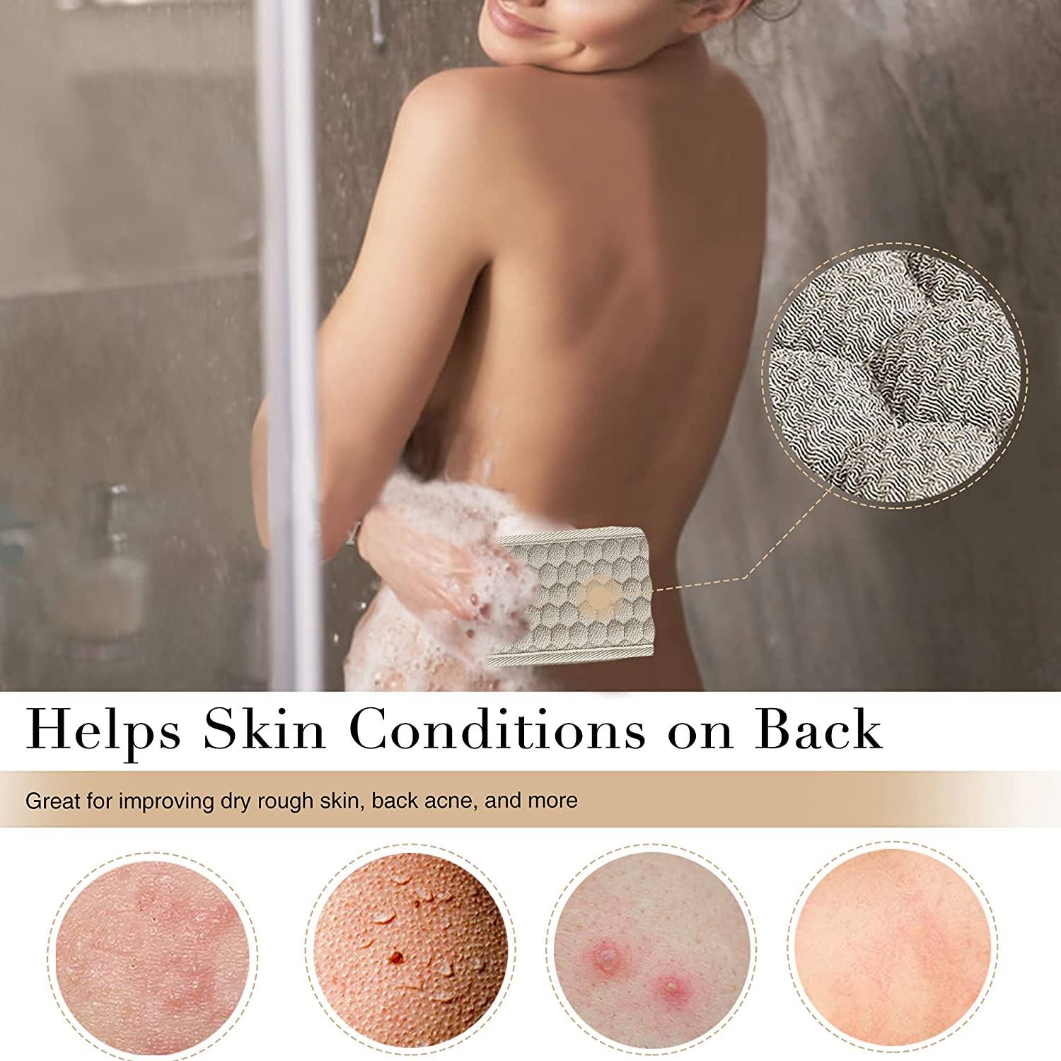 Suntee Exfoliating Back Scrubber and Exfoliating Sponge Pad Bath - DailySale