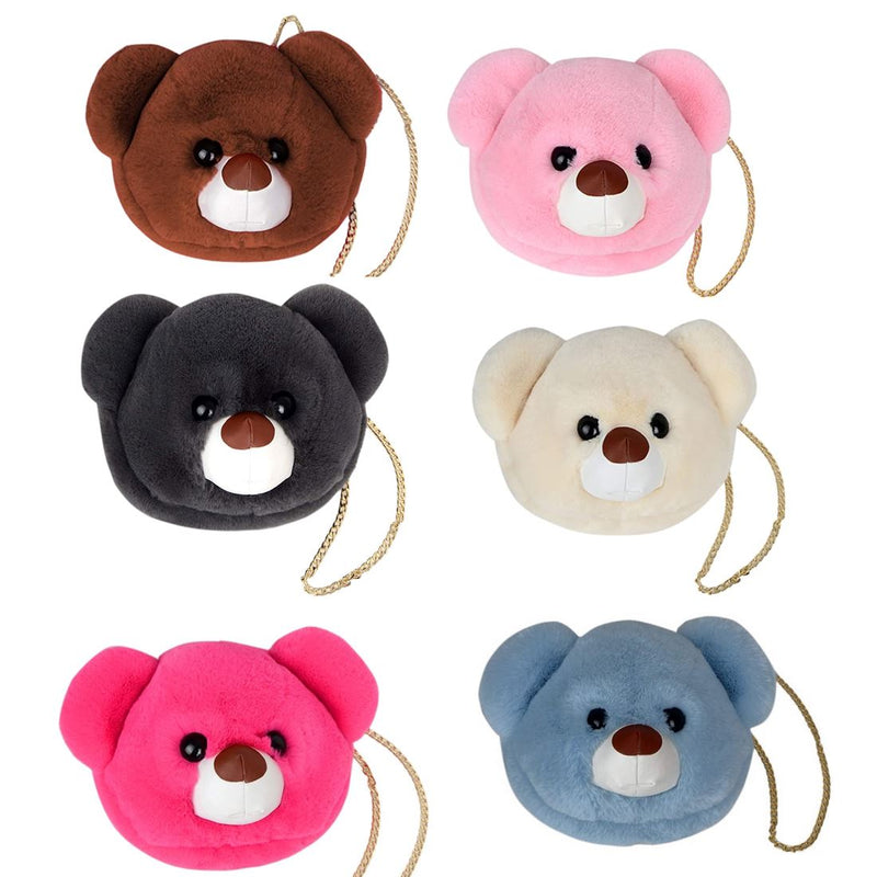 Super Cute Faux Fur Women's Handbag Bear Head Animal Bags & Travel - DailySale