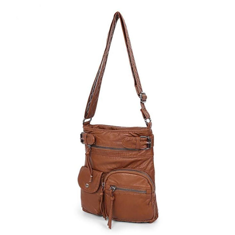 Super Soft Genuine Leather Top Belt Accent Crossbody Bag - Assorted Color Handbags & Wallets - DailySale