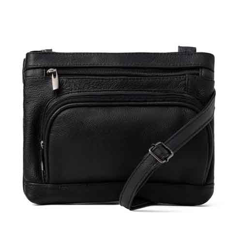 Super Soft Leather Wide Crossbody Bag Bags & Travel Black - DailySale