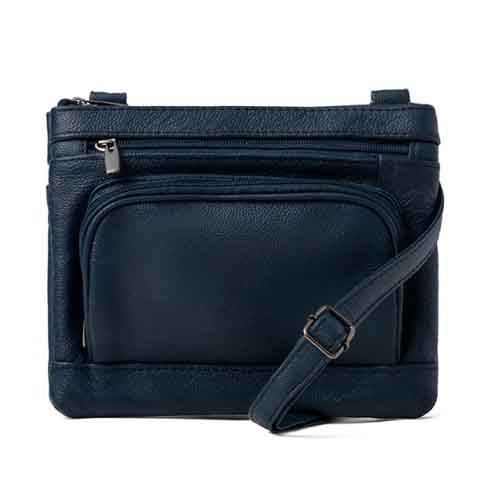 Super Soft Leather Wide Crossbody Bag Bags & Travel Navy - DailySale