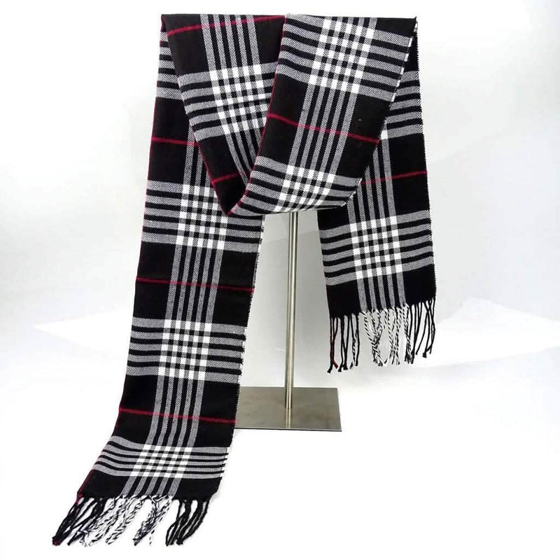 Super Soft Long Cashmere Wool Scarfs - Assorted Styles Women's Shoes & Accessories Black Plaid - DailySale