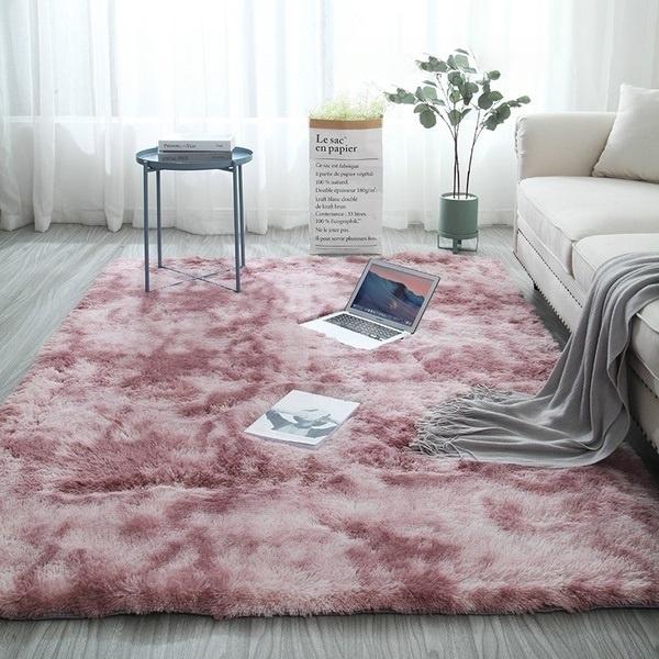Super Soft Tie-Dye Art Carpet Floor Bedroom Mat Furniture & Decor Pink 50x80cm - DailySale