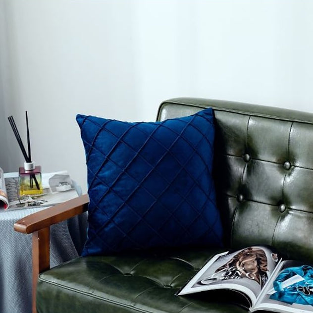 Super Soft Velvet Square Decorative Pillowcase Furniture & Decor Dark Blue - DailySale