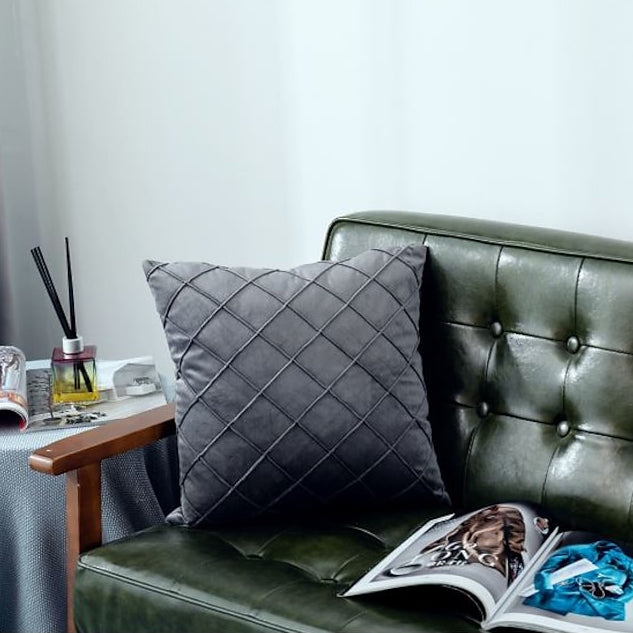 Super Soft Velvet Square Decorative Pillowcase Furniture & Decor Gray - DailySale