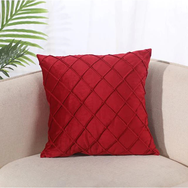 Super Soft Velvet Square Decorative Pillowcase Furniture & Decor Red - DailySale