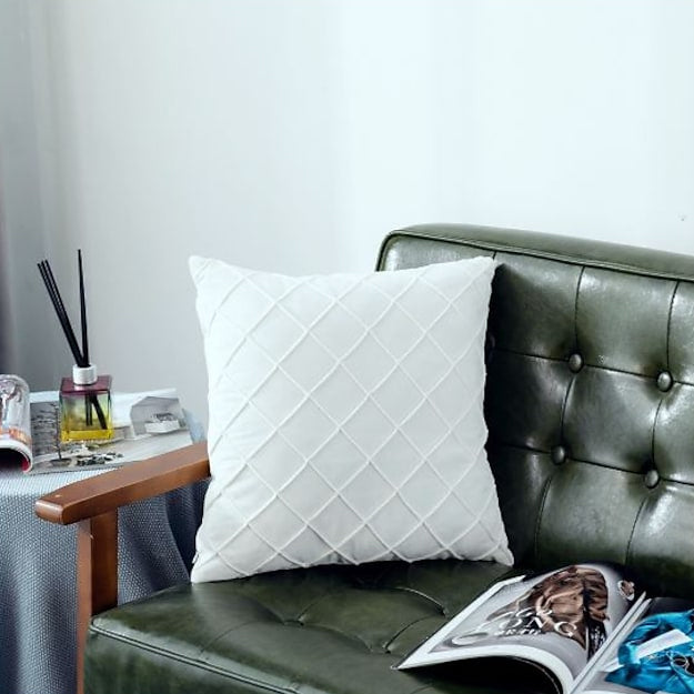 Super Soft Velvet Square Decorative Pillowcase Furniture & Decor White - DailySale