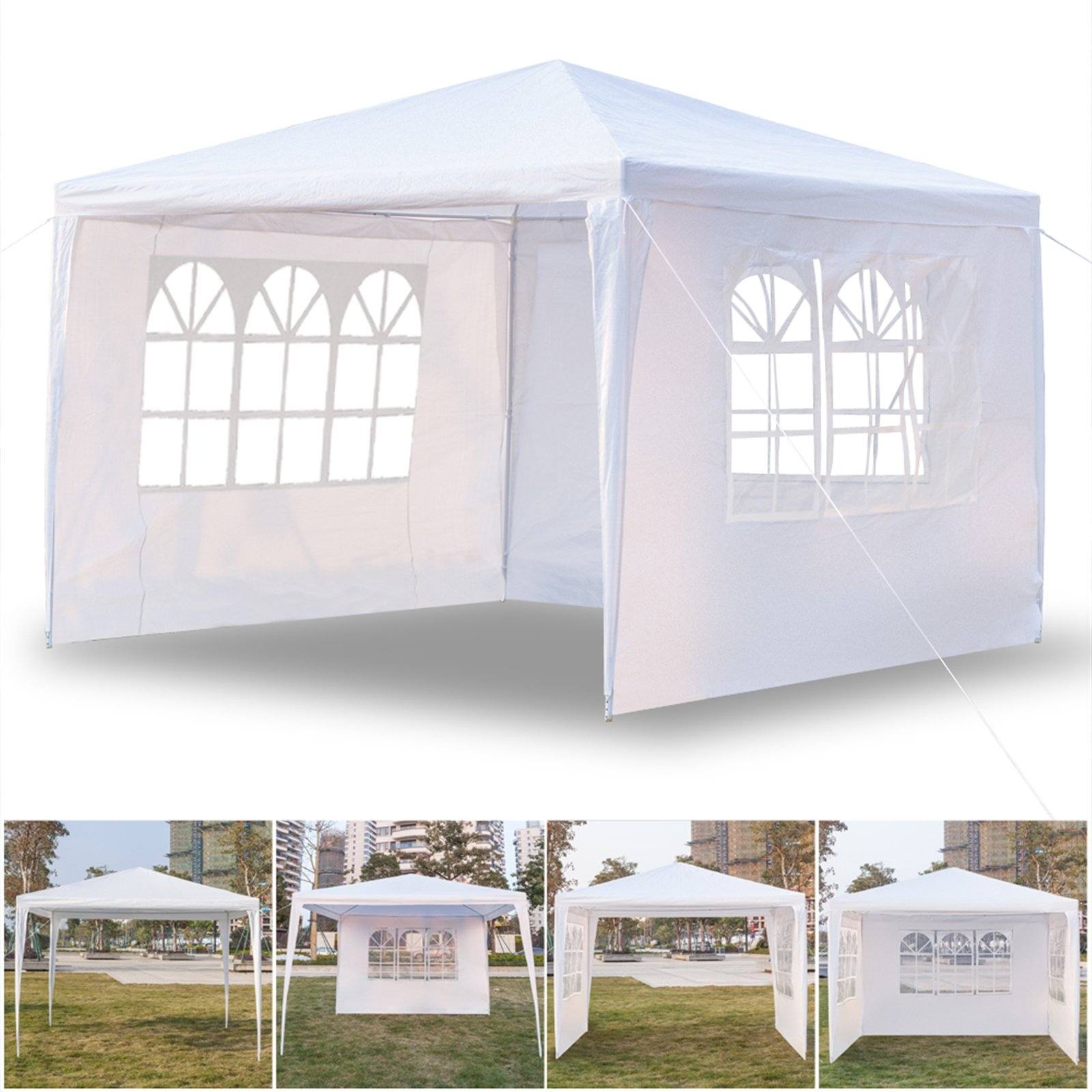 SUPERHOMUSE 3 x 3m Three Sides Waterproof Tent with Spiral Tubes White Sports & Outdoors - DailySale