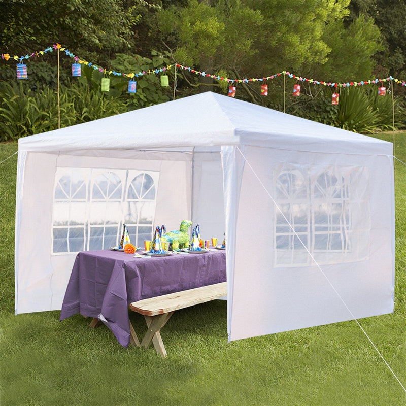 SUPERHOMUSE 3 x 3m Three Sides Waterproof Tent with Spiral Tubes White Sports & Outdoors - DailySale