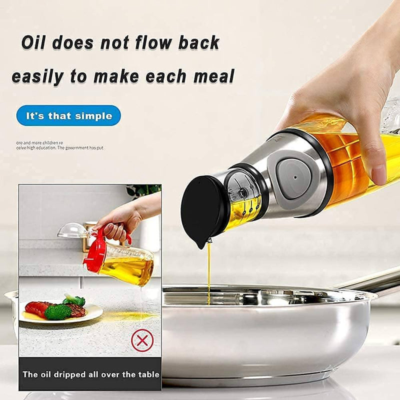 3 in 1 Cooking Glass Large Olive Oil Dispenser Bottle for Kitchen with  Brush Pour Brush Squeeze Oil Silicone Dropper Measuring Oil Dispenser for  Cooking Fry Baking BBQ 