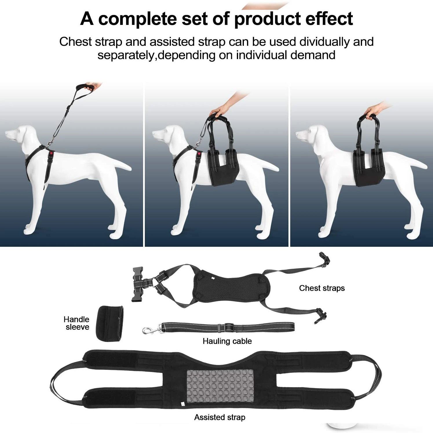 Support Harness Set Adjustable Chest Sling Strap for Elderly Disable Dog Pet Supplies - DailySale