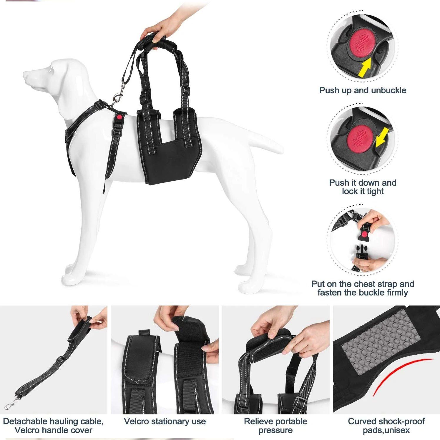 Support Harness Set Adjustable Chest Sling Strap for Elderly Disable Dog Pet Supplies - DailySale