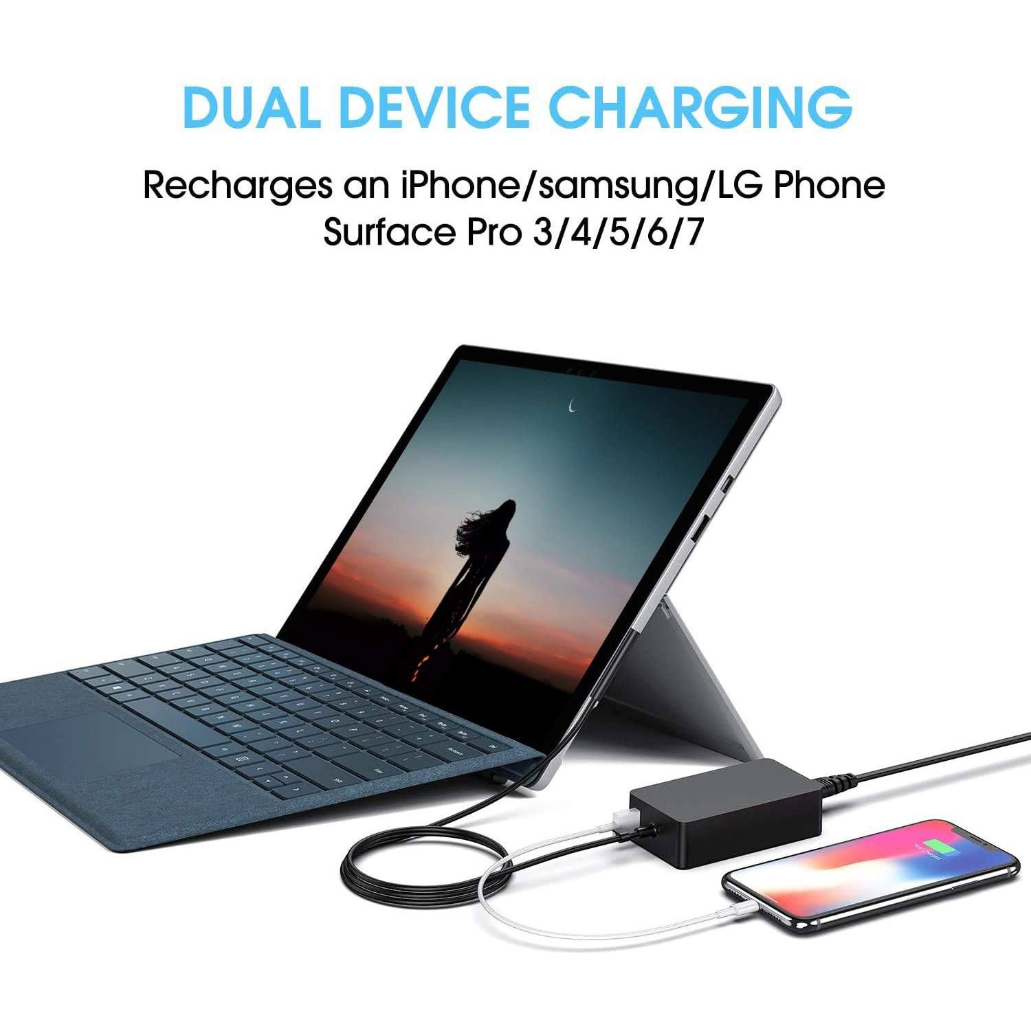 Surface Pro Charger 65W for Surface Pro 3/4/5/6/7 Computer Accessories - DailySale