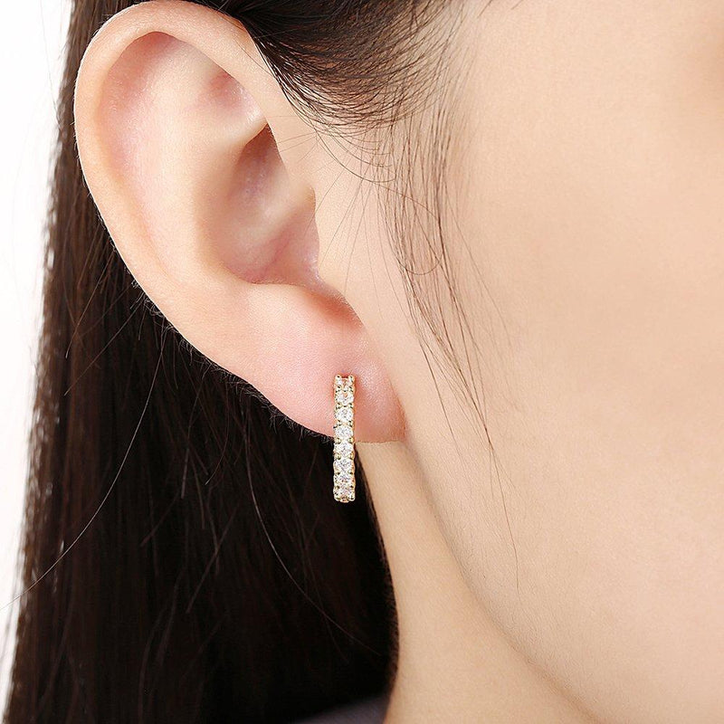 Swarovski Crystal Hoop Earrings In 18K Yellow Gold Jewelry - DailySale