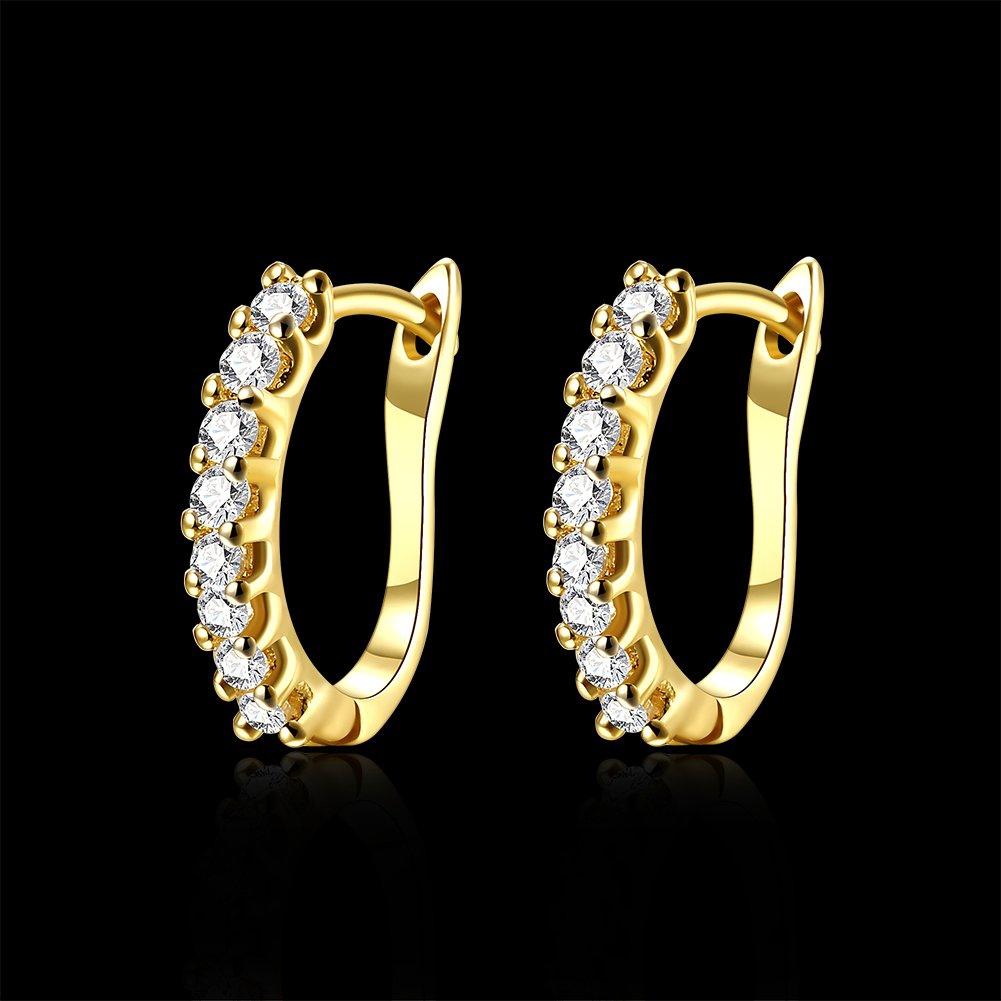 Swarovski Crystal Hoop Earrings In 18K Yellow Gold Jewelry - DailySale