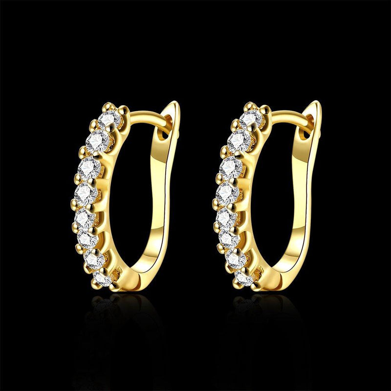 Swarovski Crystal Hoop Earrings In 18K Yellow Gold Jewelry - DailySale