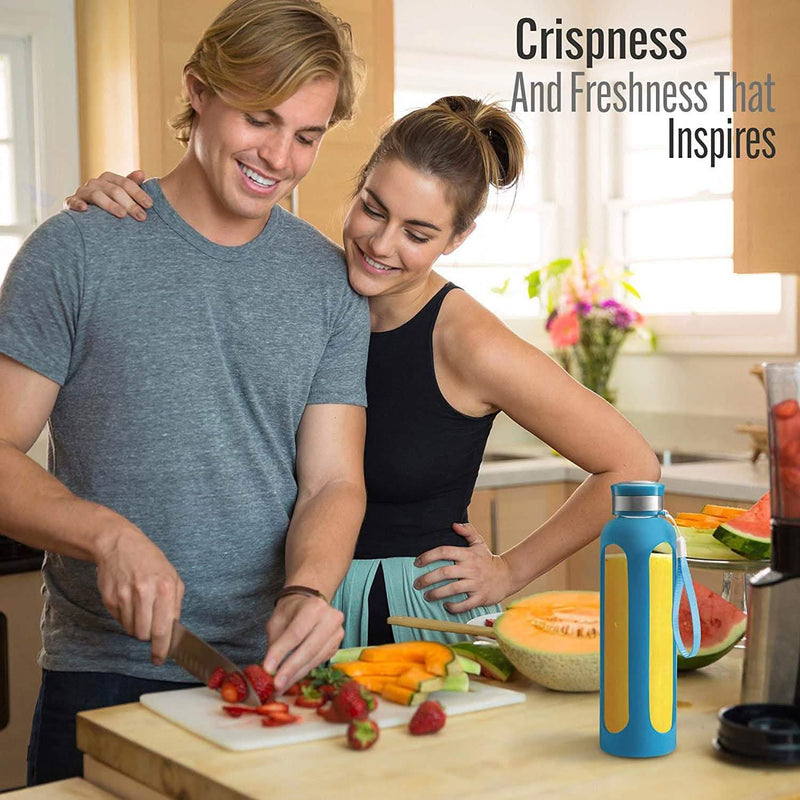 Swig Savvy Glass Water Bottles with Protective Silicone Sleeve & Stainless Steel Leak Proof Lid Everything Else - DailySale