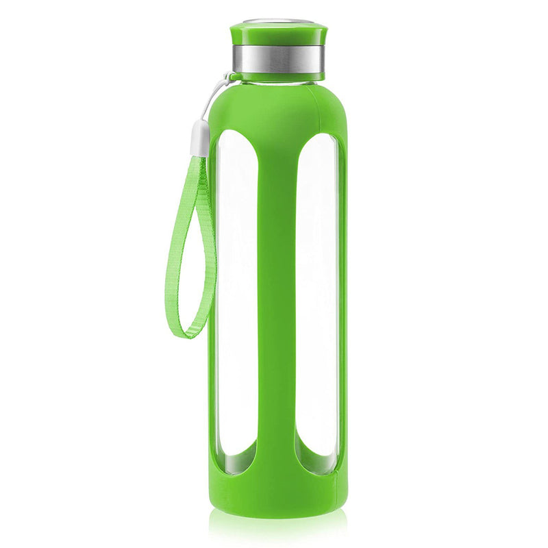 Swig Savvy Glass Water Bottles with Protective Silicone Sleeve & Stain