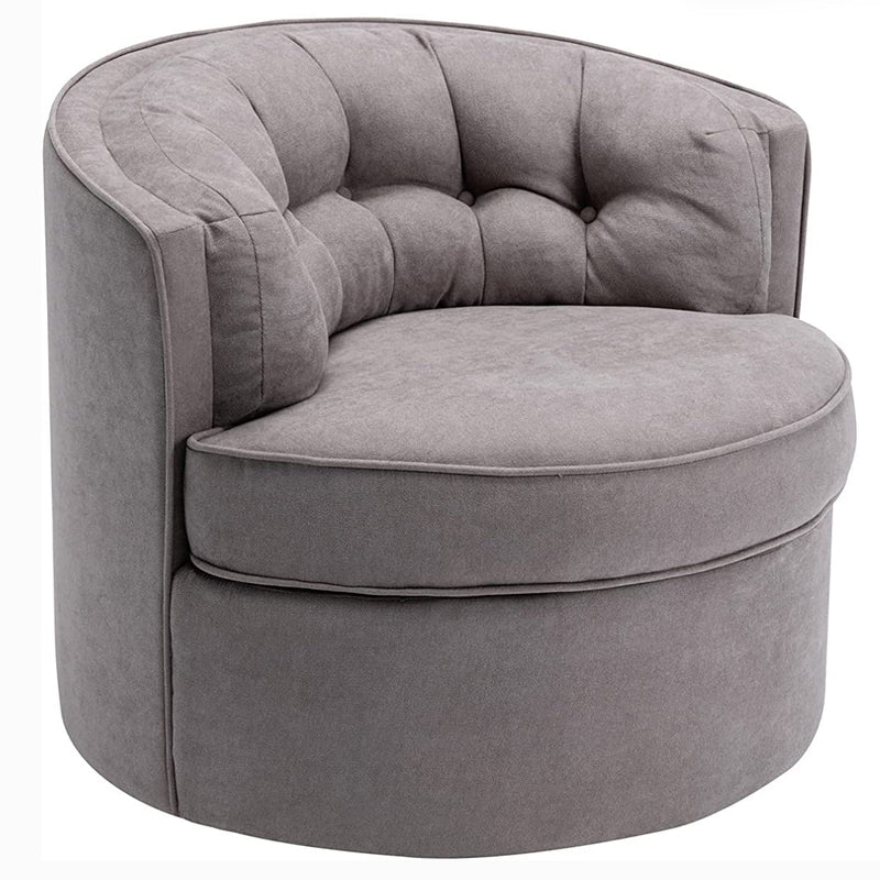 Swivel Accent Linen Fabric Bucket Reading Chair Furniture & Decor Gray - DailySale