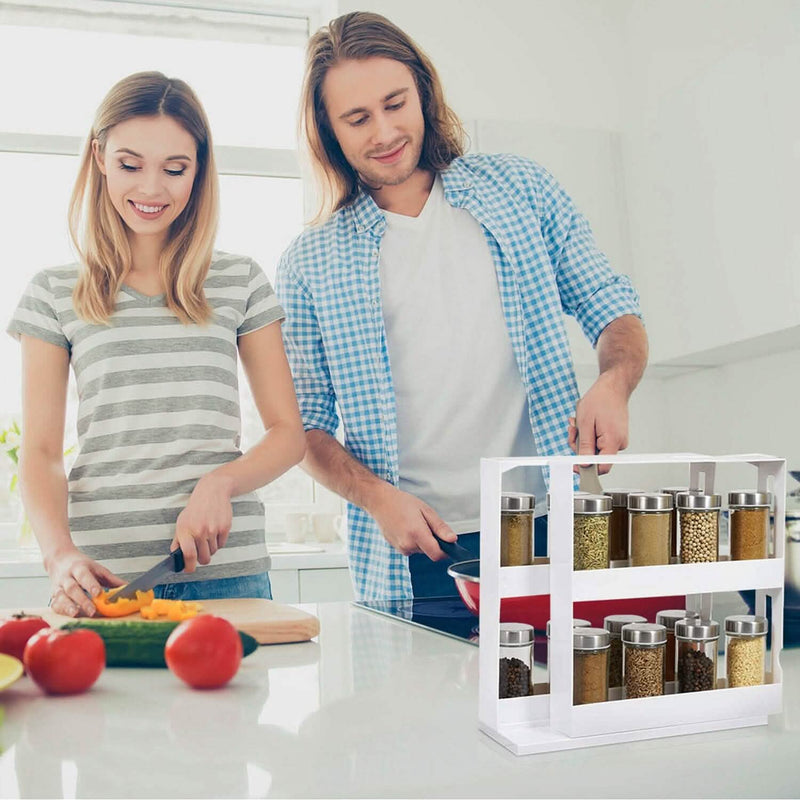 Swivel Cabinet Organizer Revolving Kitchen Rack Spice Organizer Kitchen Storage - DailySale