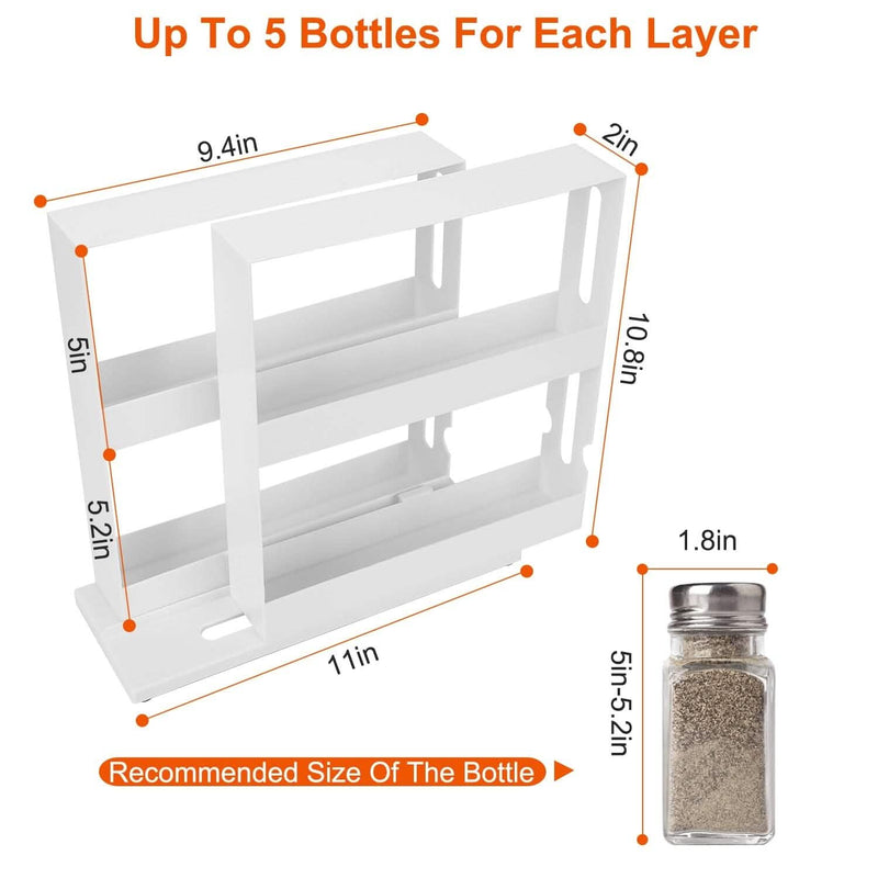 Swivel Cabinet Organizer Revolving Kitchen Rack Spice Organizer Kitchen Storage - DailySale