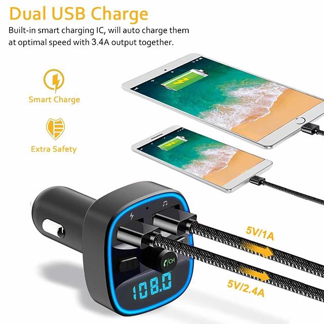 T25 Bluetooth 5.0 Car FM Transmitter Automotive - DailySale