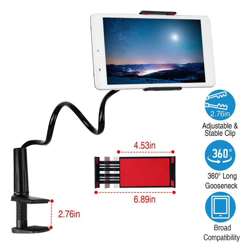 Tablet Gooseneck Stand Bracket with 360° Rotatable Clip Mobile Accessories - DailySale