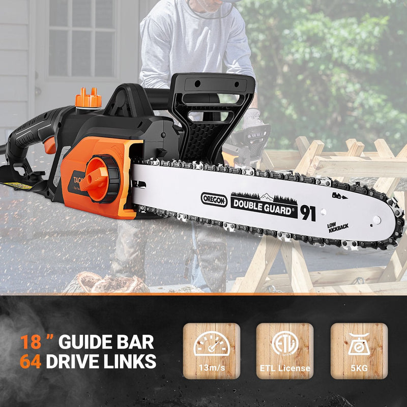 TACKLIFE 15 Amp Electric Corded Chainsaw Garden & Patio - DailySale