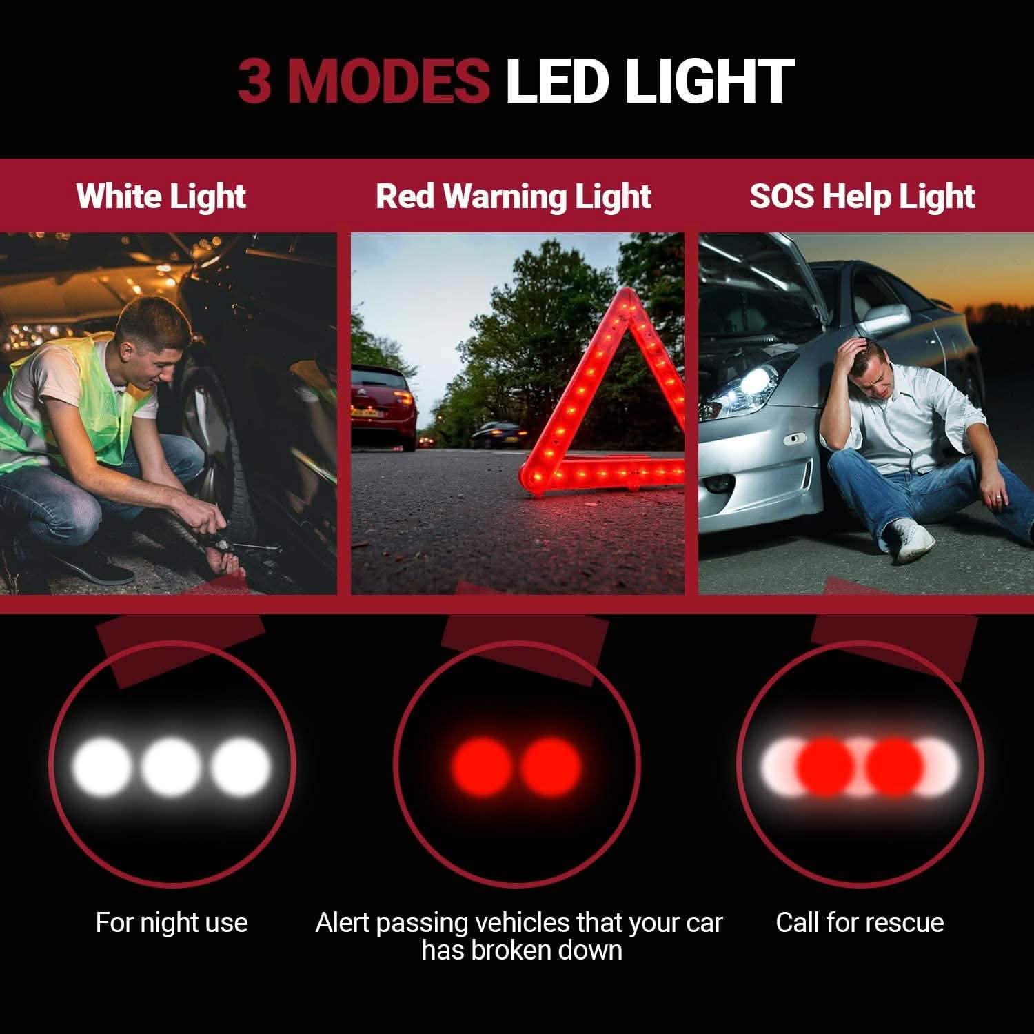 TACKLIFE Car Tire Inflator 12V DC Portable Air Compressor with 3 LED Lights Automotive - DailySale