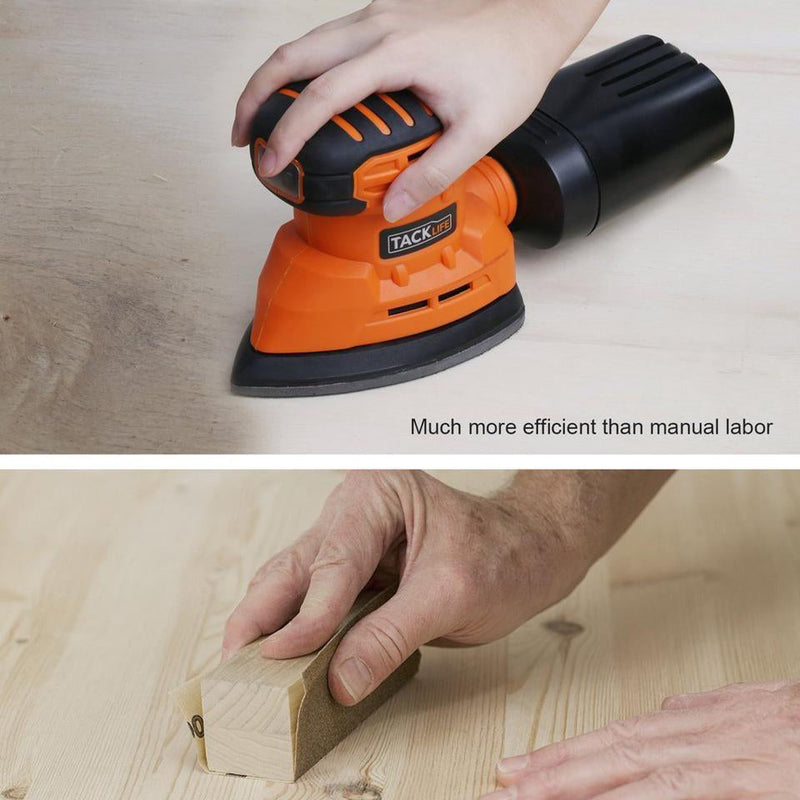 Tacklife Classic Mouse Detail Sander With 12 Pieces Sandpapers Home Improvement - DailySale