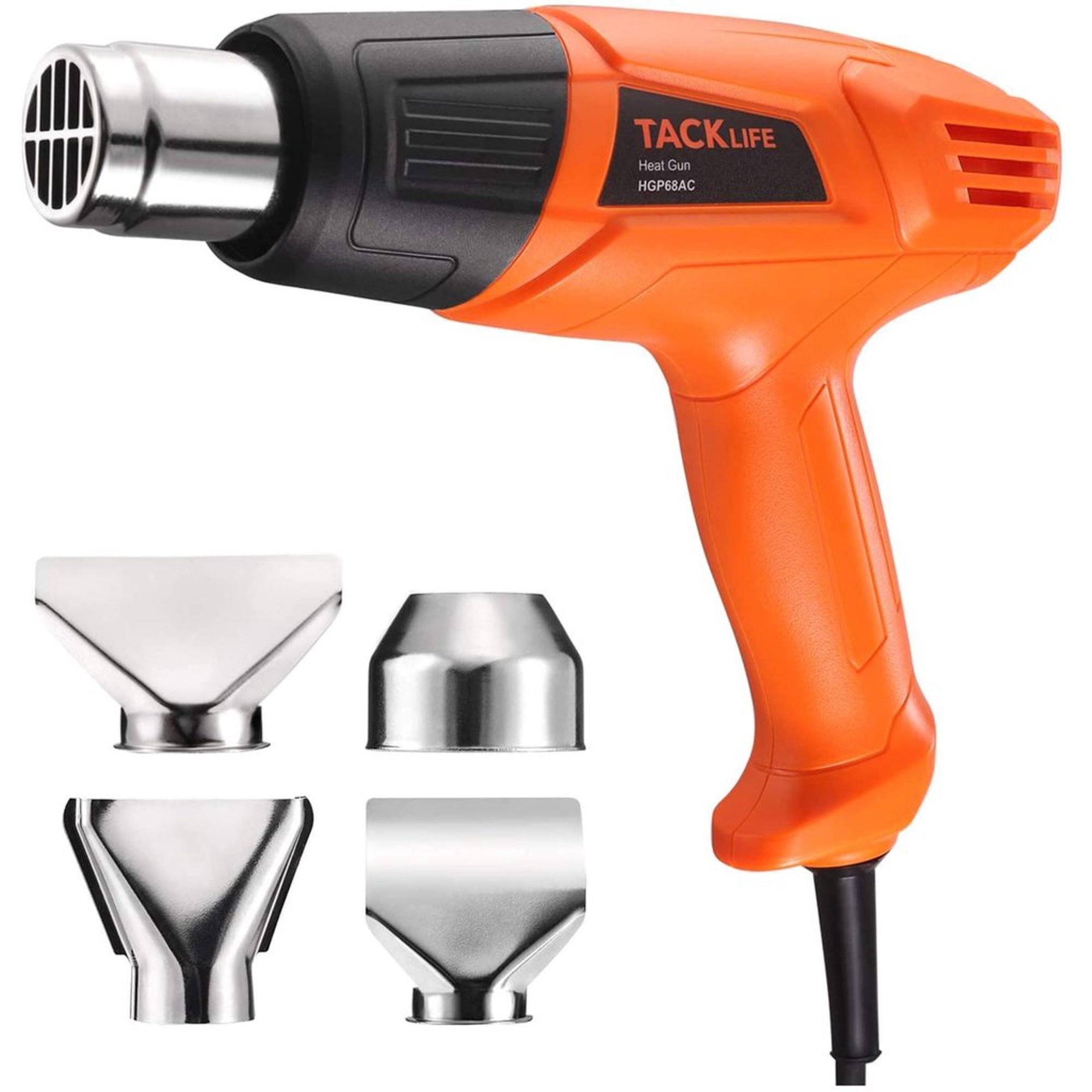 TACKLIFE Heat Gun 1500W 572°F~ 932°F Dual Temperature Hot Air Gun Kit Home Improvement - DailySale