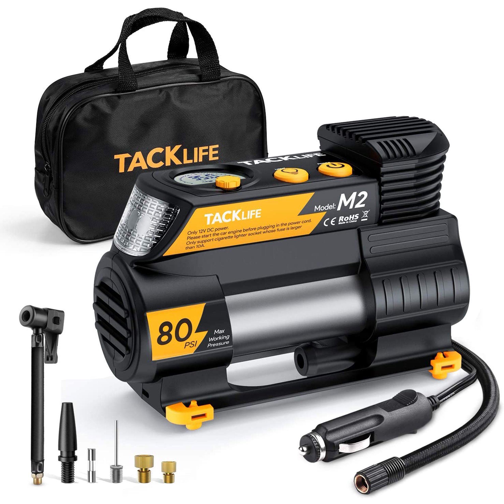 Tacklife Portable 12V DC Digital Auto Tire Inflator M2 Automotive - DailySale