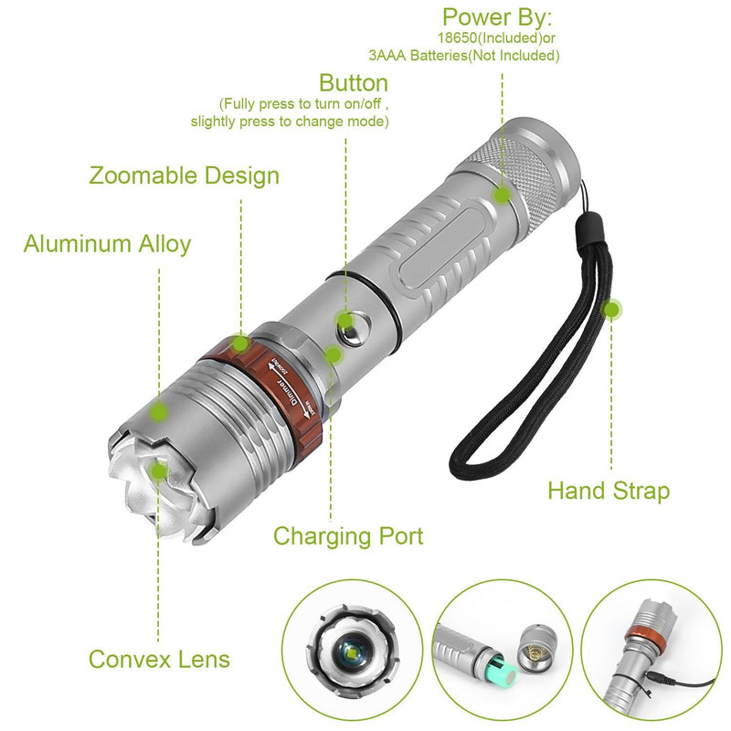Tactical Military LED Flashlight Tactical - DailySale