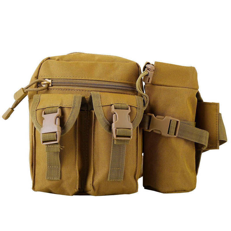 Tactical Waist Bag Utility Pouch Belt Bag with Water Bottle Pouch