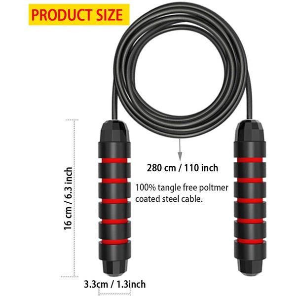 Tangle-Free Skipping Rope with Ball Bearings Fitness - DailySale