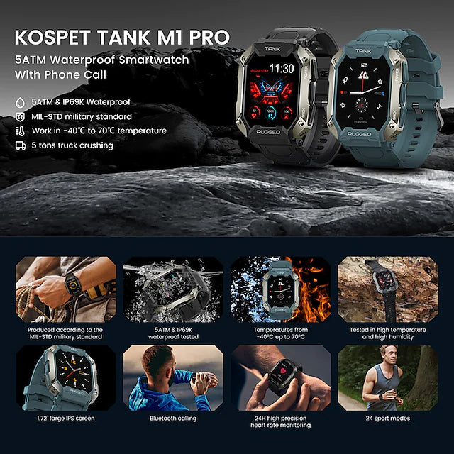 TANK M1 PRO Smart Watch 1.72 inch Smartwatch Fitness Watch Smart Watches - DailySale