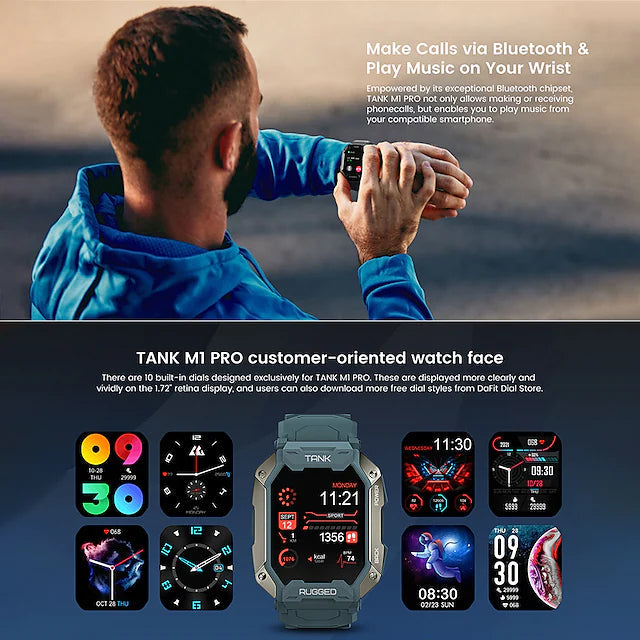 TANK M1 PRO Smart Watch 1.72 inch Smartwatch Fitness Watch Smart Watches - DailySale