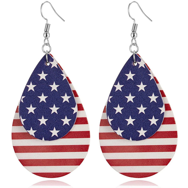 Teardrop National Flag 4th of July Dangle Earrings Holiday Decor & Apparel - DailySale